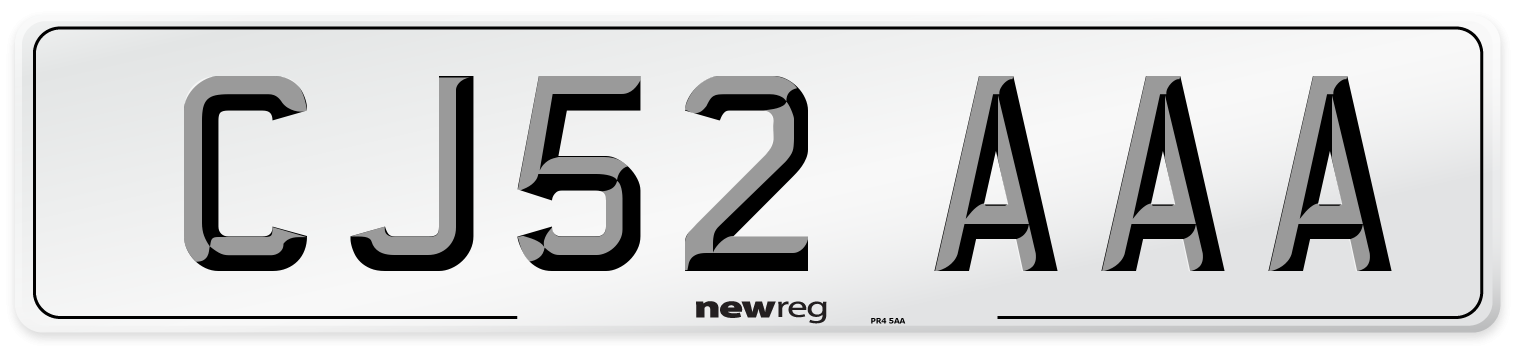 CJ52 AAA Number Plate from New Reg